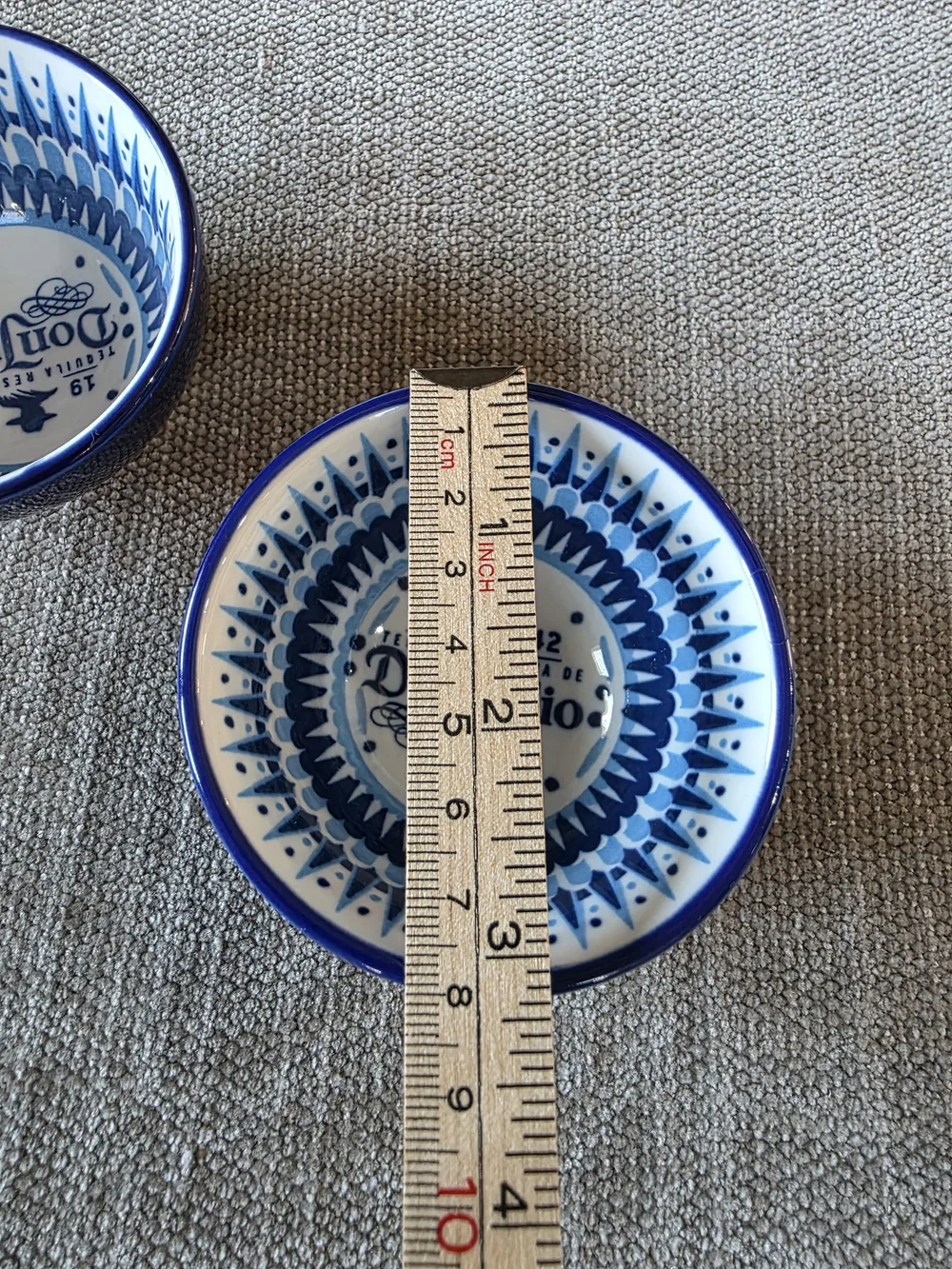 Don Julio Tequila Ceramic Salsa Bowls Set of 2 Blue White Footed